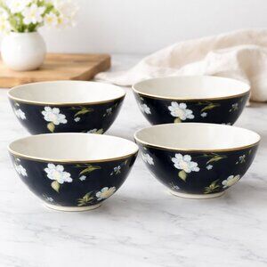 Laura Ashley NIB Midnight Blue Uni Bowls Set of 4 Heritage Collection
